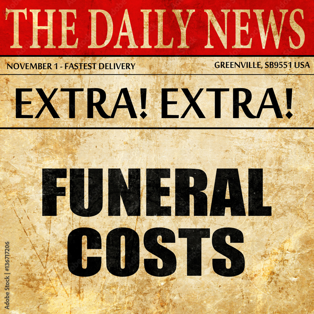funeral costs, article text in newspaper