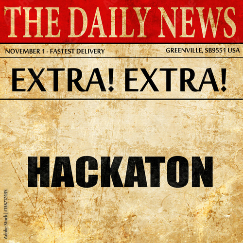 hackaton, article text in newspaper photo