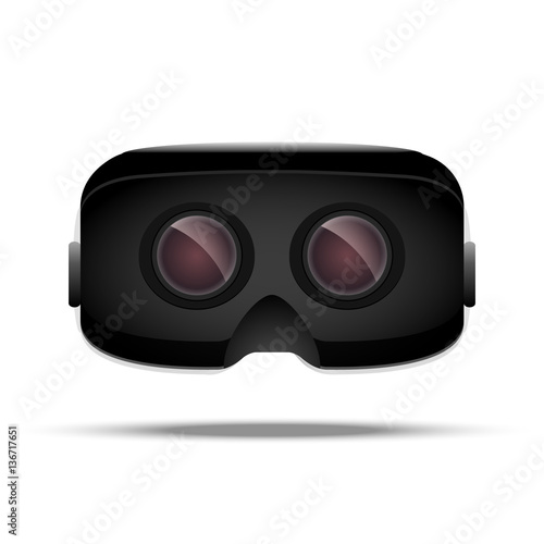 Virtual reality 3d concept device. Digital electronic entertainment. VR glass. Innovation technology front view