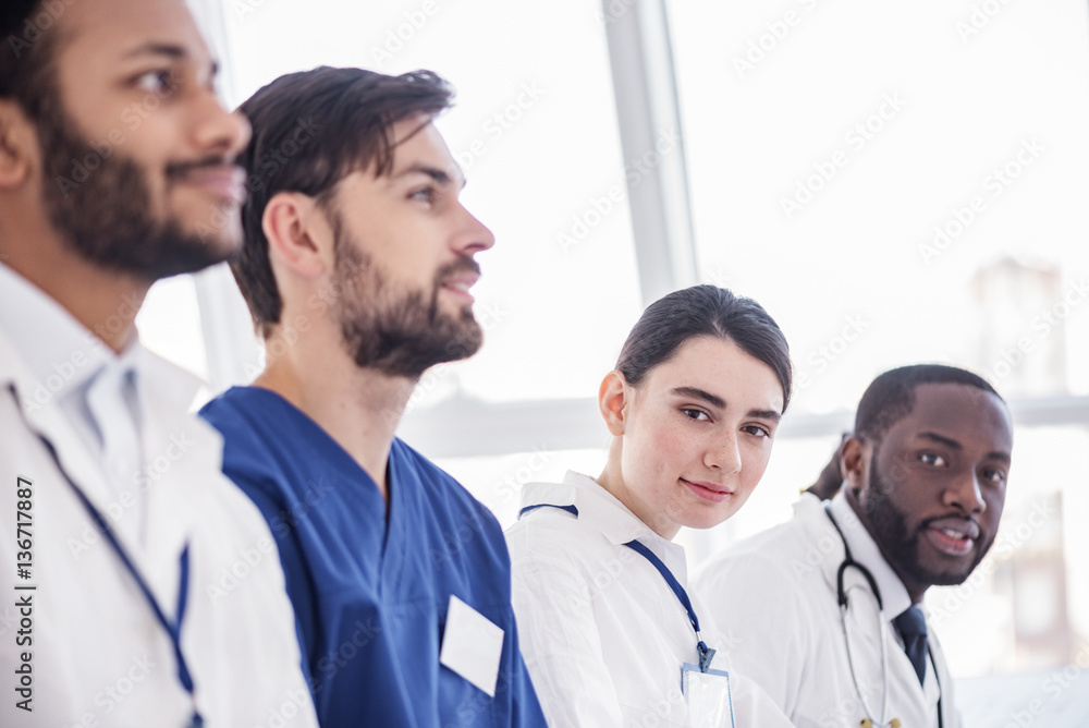 Outgoing physician locating near colleagues in clinic Outgoing physician locating near colleagues in clinic