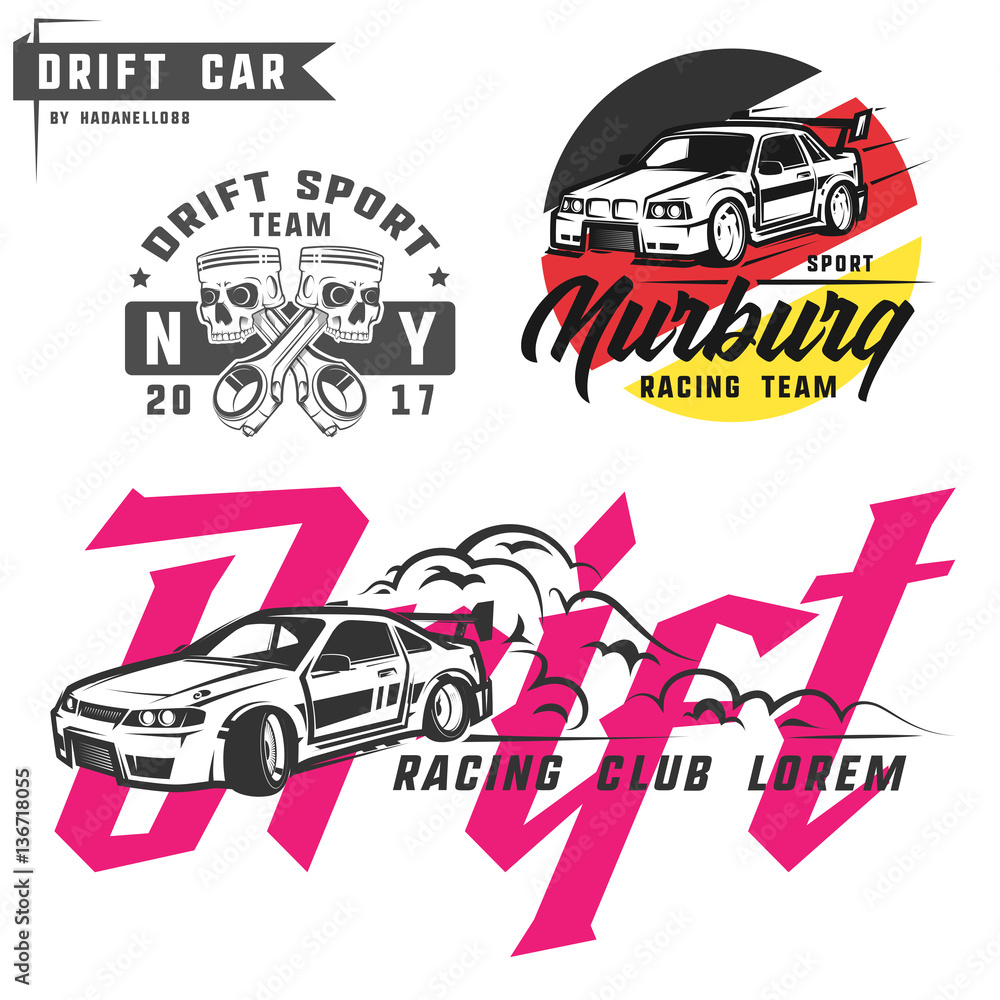 Drift sport team print for t-shirt,emblems and logo.