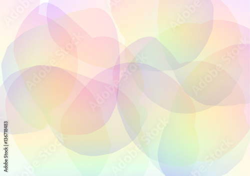 rainbow petal abstract background, floral collage wallpaper, soft curve transparent template, vector illustration