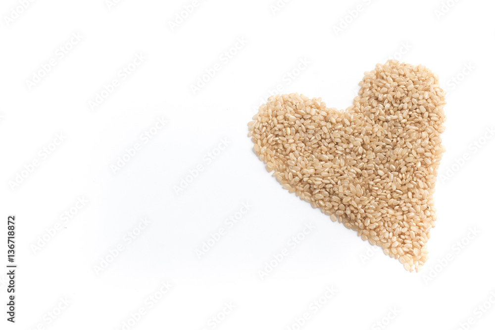 Cateto Whole grain Rice heart shaped Cateto Whole grain Rice heart shaped