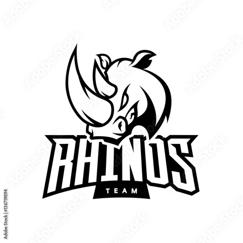 Furious rhino sport mono vector logo concept isolated on white background. Web infographic professional team pictogram.
Premium quality wild animal t-shirt tee print illustration.