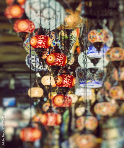 Various old lamps on the Grand Bazaar in Istanbul © Curioso.Photography