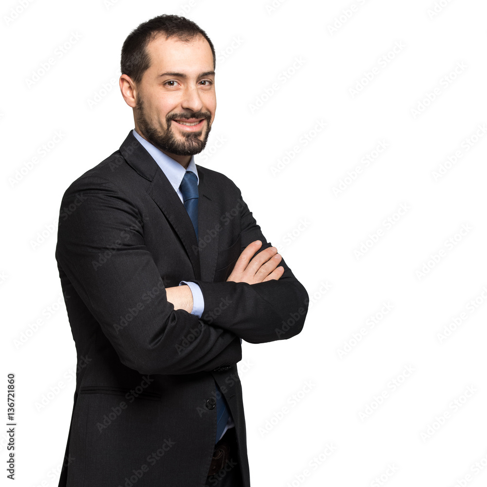 Portrait of a friendly businessman isolated on white Portrait of a friendly businessman isolated on white