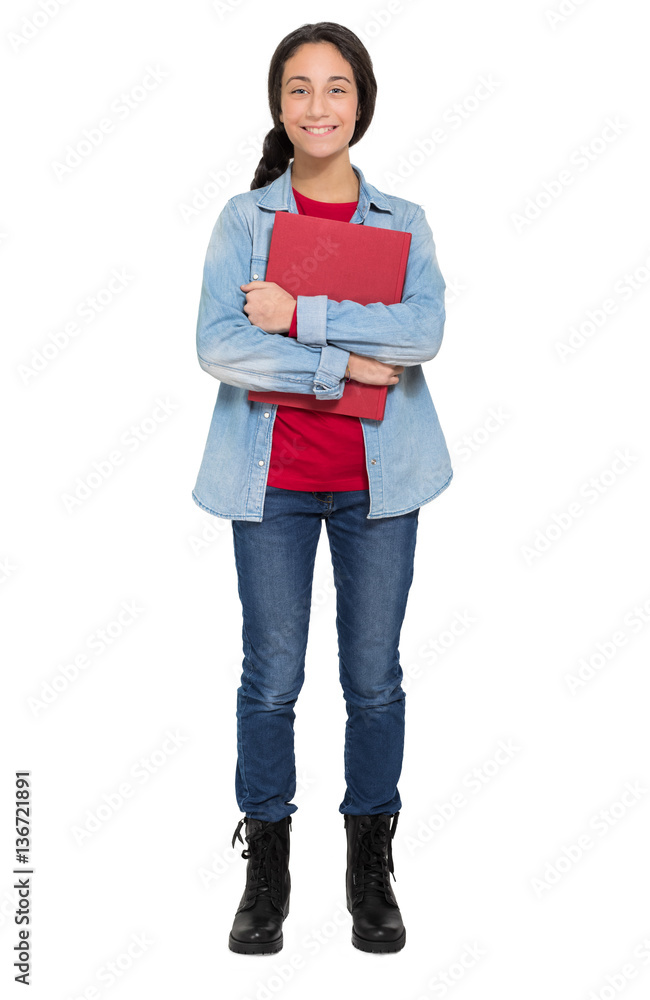 Portrait of a young cute student isolated on white Portrait of a young cute student isolated on white