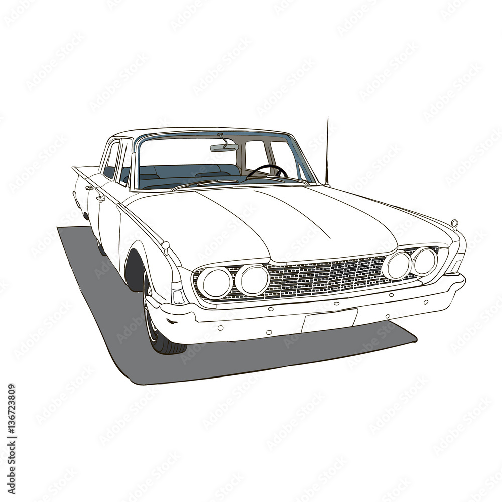 Fototapeta premium Hand drawn car