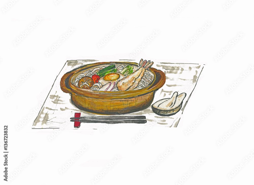 鍋焼きうどん Stock イラスト Adobe Stock