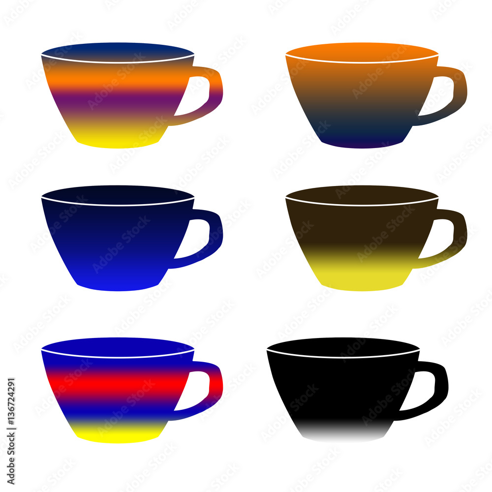 Set of colored cups Set of colored cups