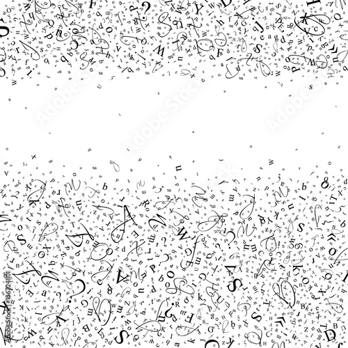 Abstract background of letters and digits.