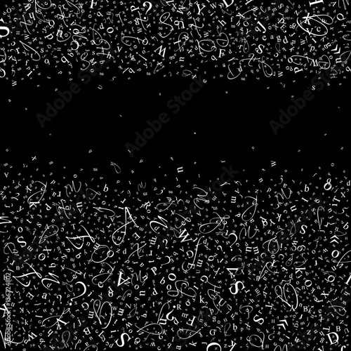 Abstract background of letters and digits.