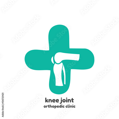 Round symbol of knee joint bones for orthopedic purposes