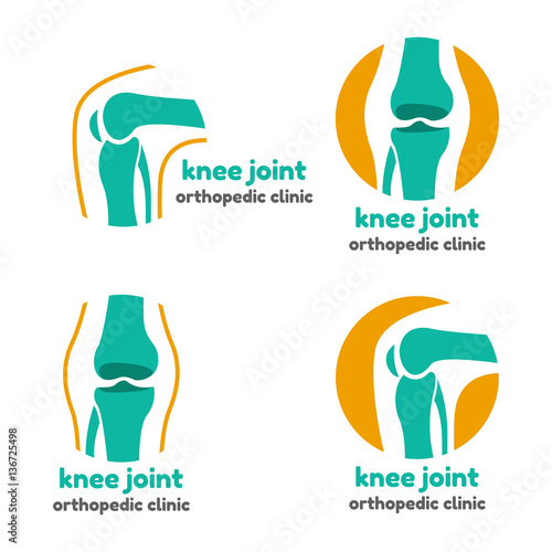 Round symbol of knee joint bones for orthopedic purposes