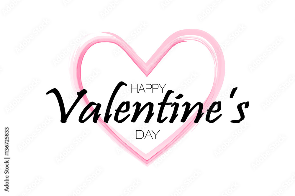 Happy Valentine's day background. Holiday white and pink style card design concept. Vector illusiration