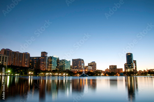 Orlando Florida Downtown Skyline at Night