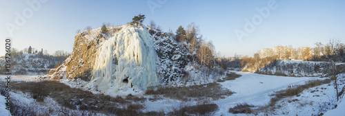 Lodospad na Kadzielni zimową porą - Kielce, Polska