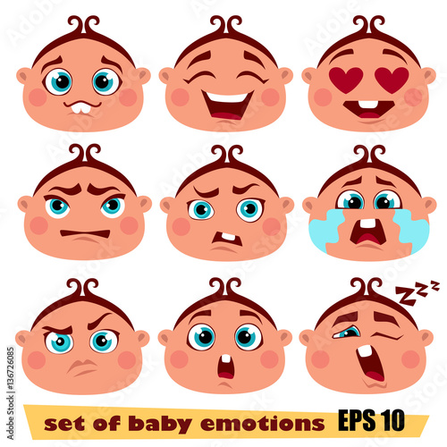 set of cartoon children's smiles