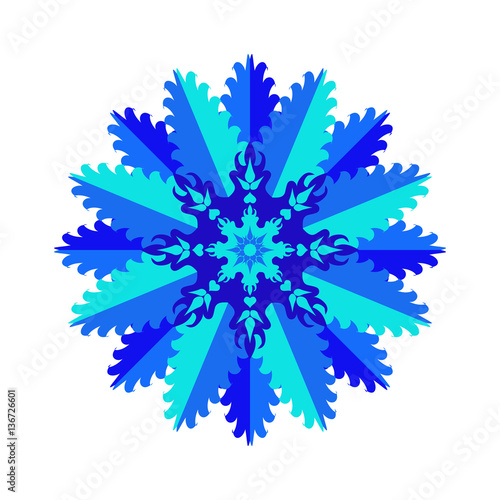 Decorative abstract snowflake. Vector illustration isolated on w