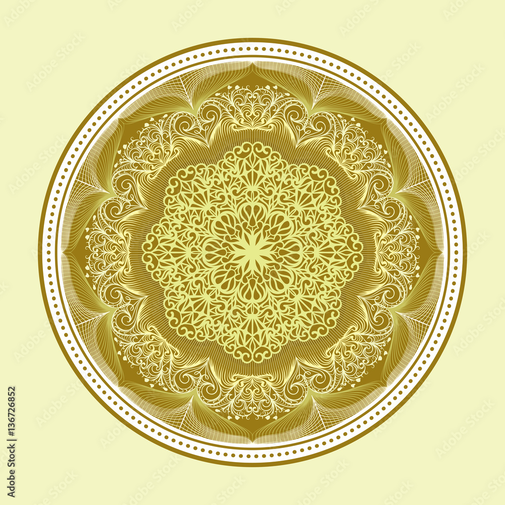 Mandala Oriental Circular Vintage Flourish Tribal Mystical Motif Pattern Decoration