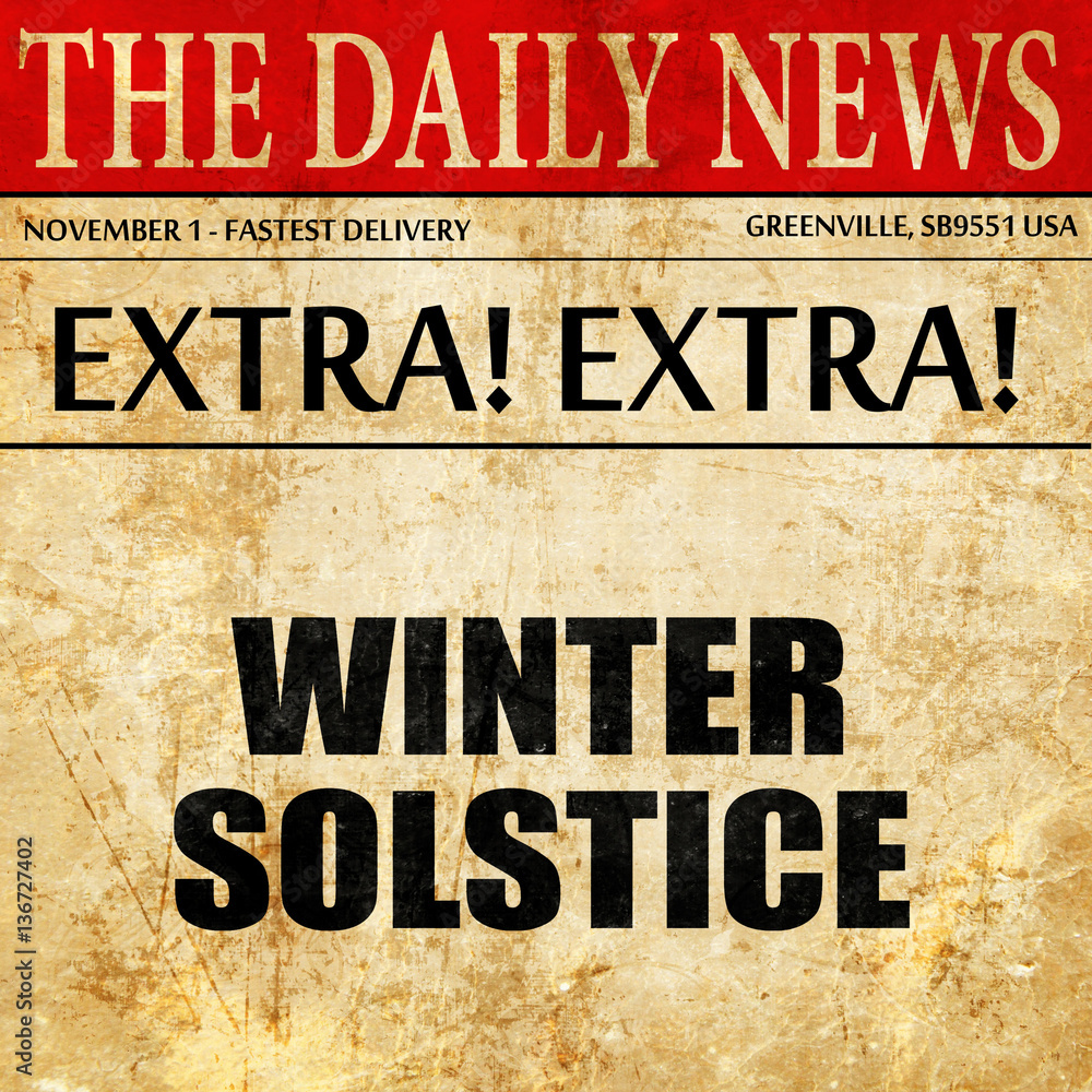 winter solstice, article text in newspaper