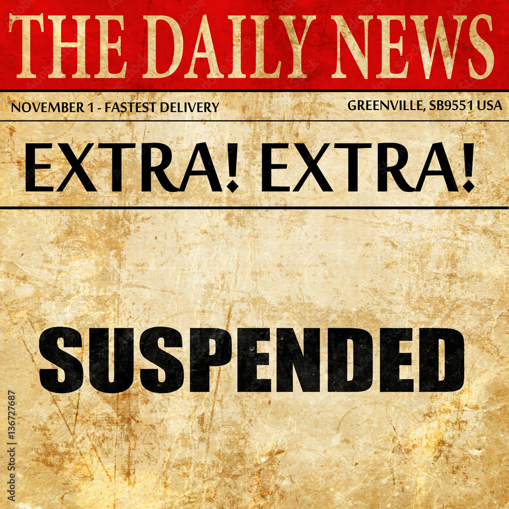 Obraz premium suspended, article text in newspaper