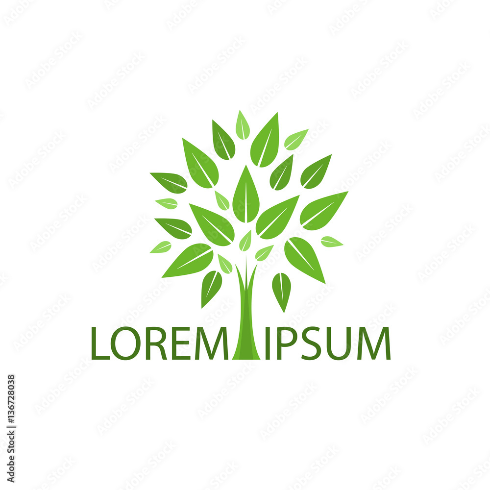 Obraz premium Logo of green tree or icon
