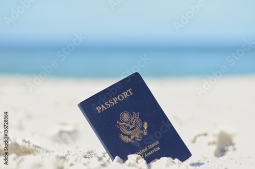 United States Passport in the Sand