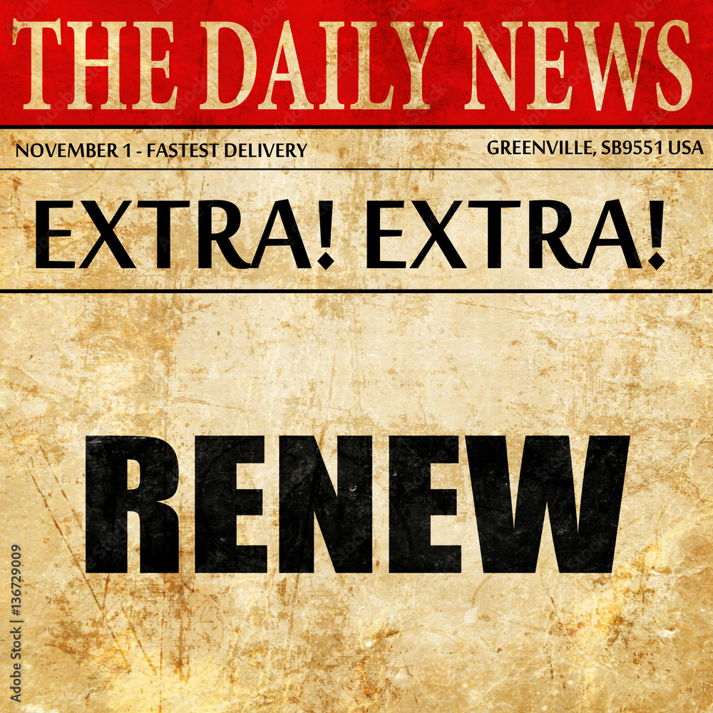 renew, article text in newspaper