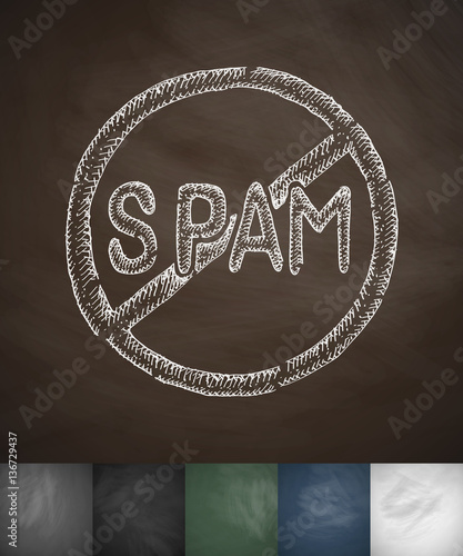 stop spam icon. Hand drawn vector illustration