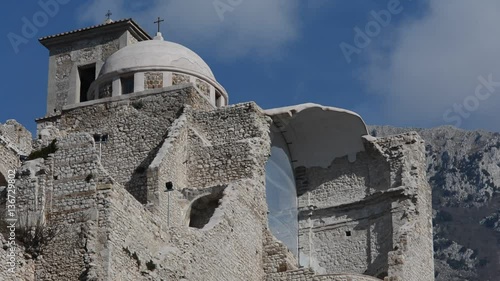 Monument to the historical memory in the small village of San Pietro Infine, Caserta, Italy photo