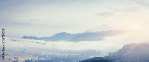 the last days of winter in the mountains Ukraine