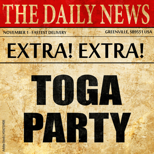 toga party, article text in newspaper