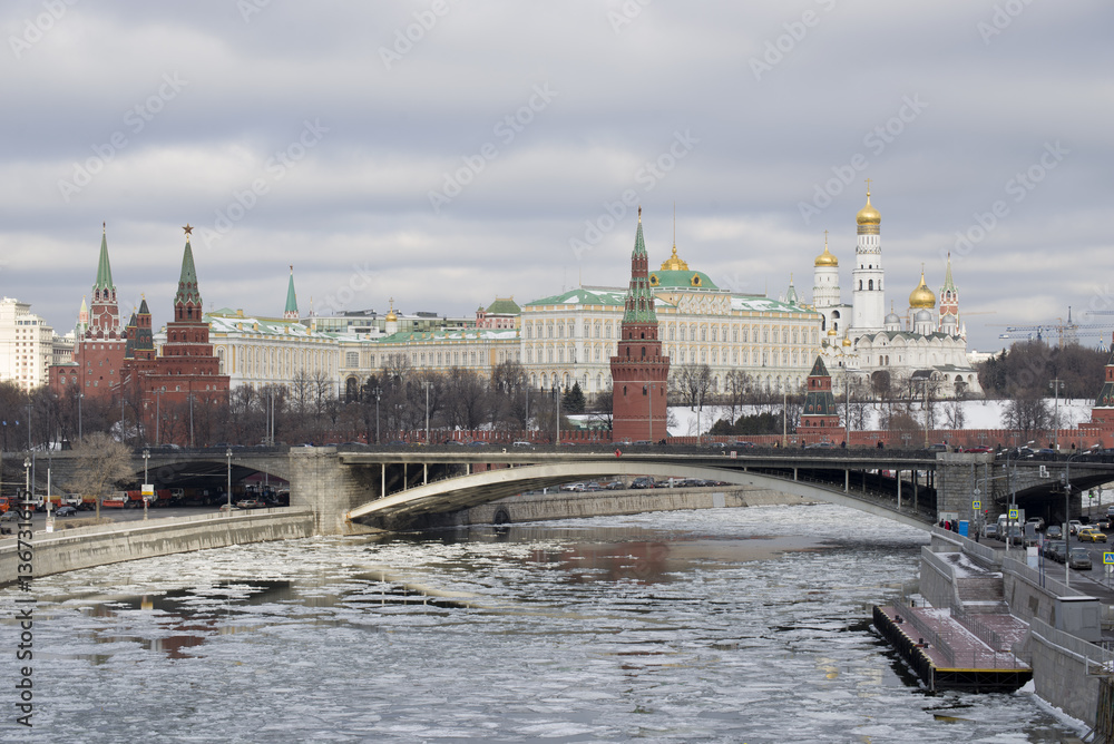 View of the Kremlin, the Kremlin Embankment and Moskva River
