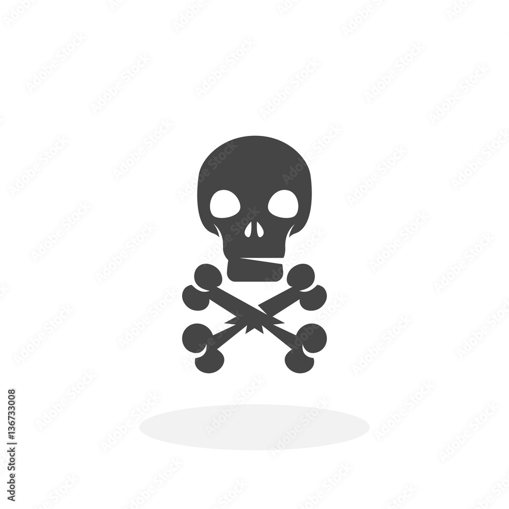 Skull and crossbones Icon. Vector logo on white background Skull and crossbones Icon. Vector logo on white background