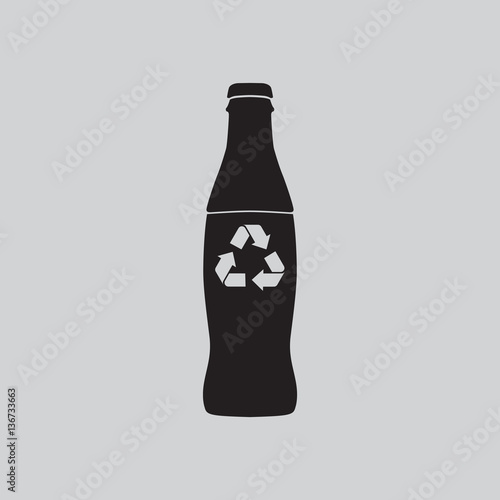 Recycling bottle symbol concept, vector illustration.  Glass bot