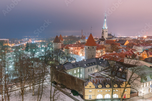 aerial view of the old and modern city  Tallinn