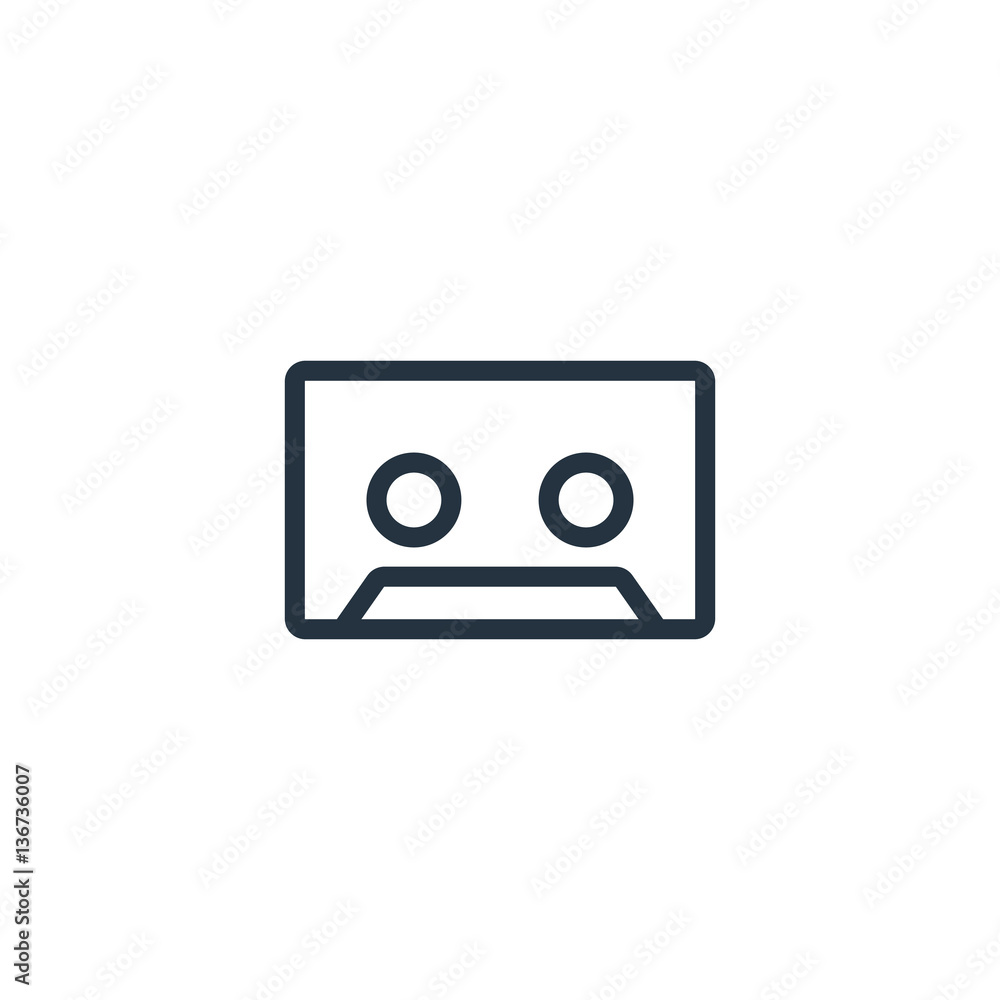tape thin line icon set on white background, audio, music, flat, minimalistic tape thin line icon set on white background, audio, music, flat, minimalistic