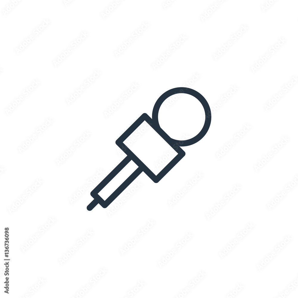 microphone thin line icon set on white background, audio, music, flat, minimalistic microphone thin line icon set on white background, audio, music, flat, minimalistic