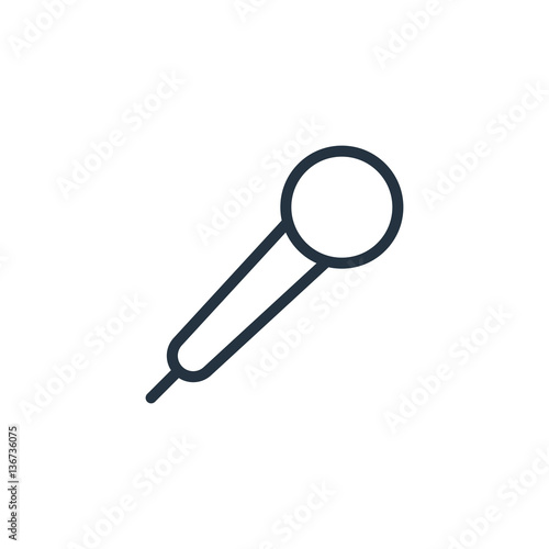 Wallpaper Mural microphone thin line icon set on white background, audio, music, flat, minimalistic Torontodigital.ca