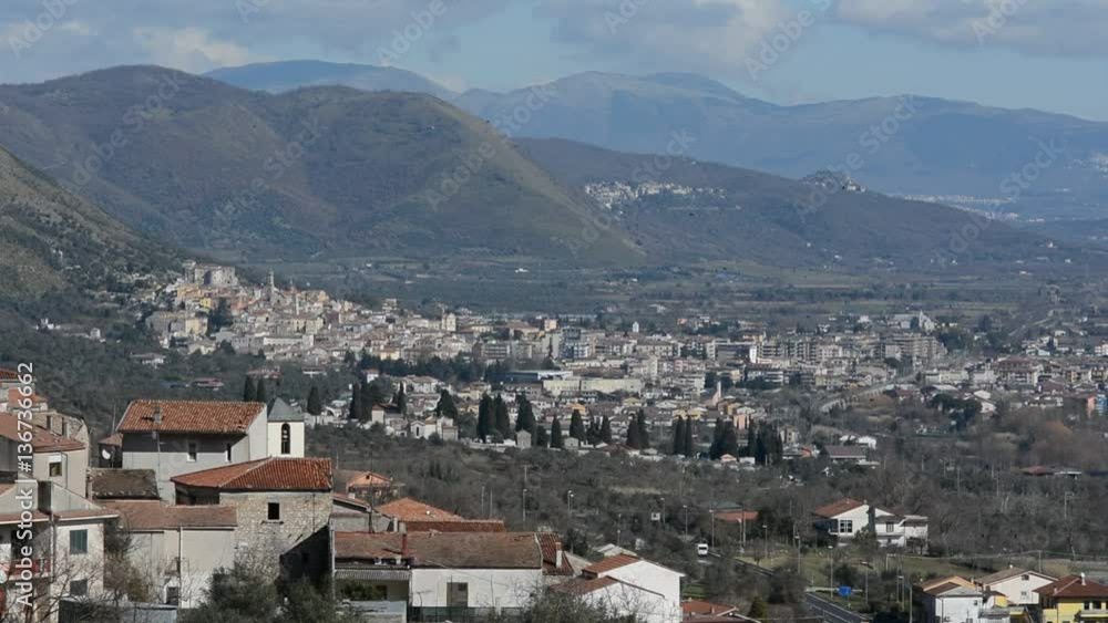 Panoramic view of the city of Venafro, in February, the Apennines mountains, Molise, Italy Panoramic view of the city of Venafro, in February, the Apennines mountains, Molise, Italy