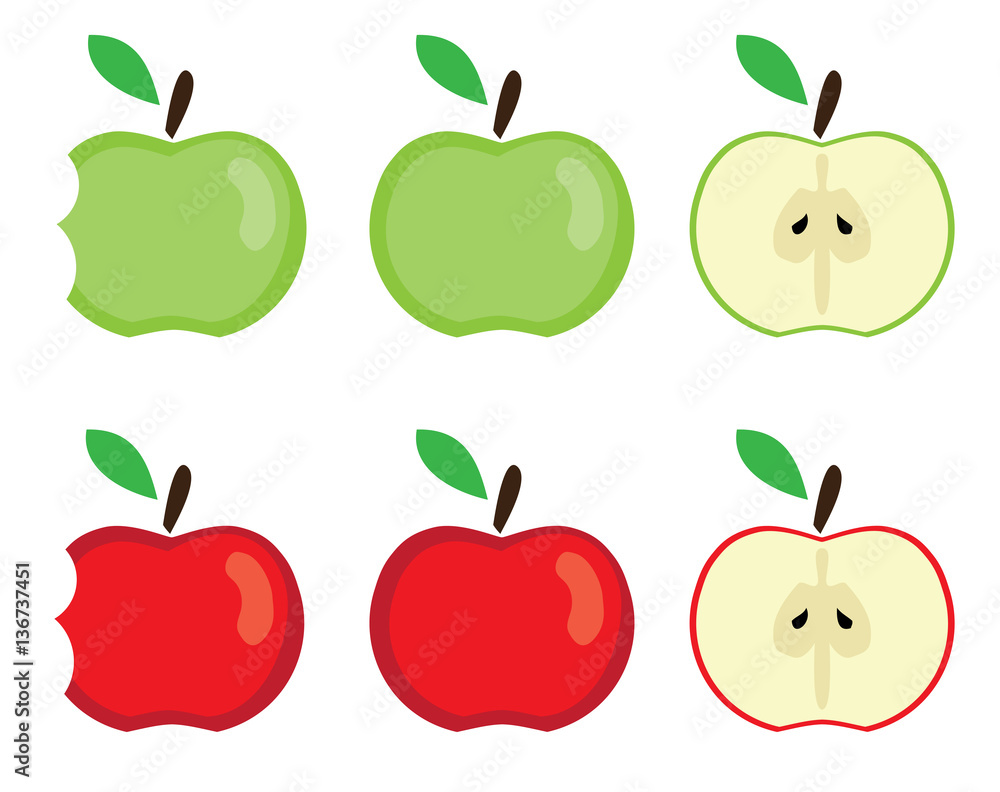 vector apples set vector apples set