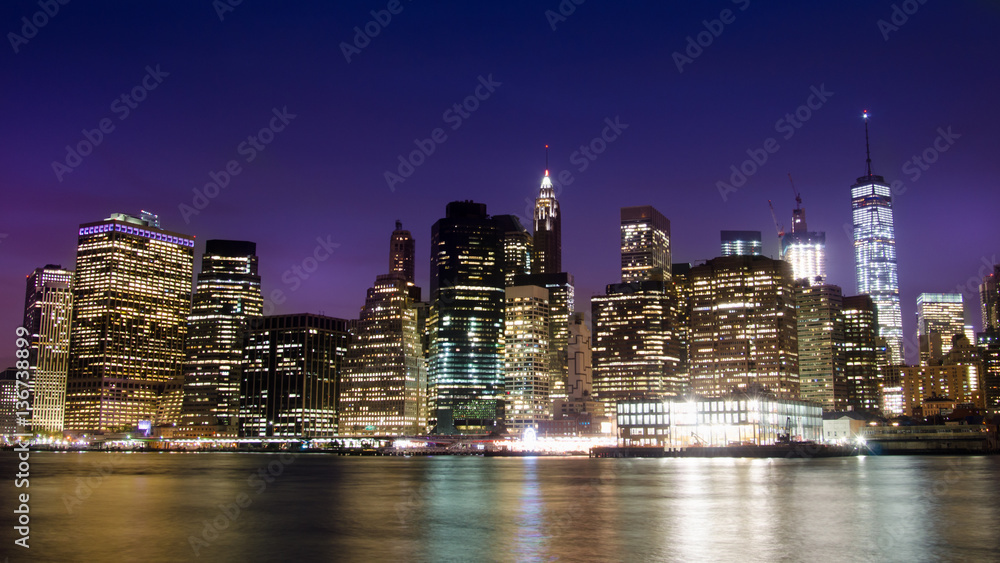 Famous Manhattan island cityscape in New York