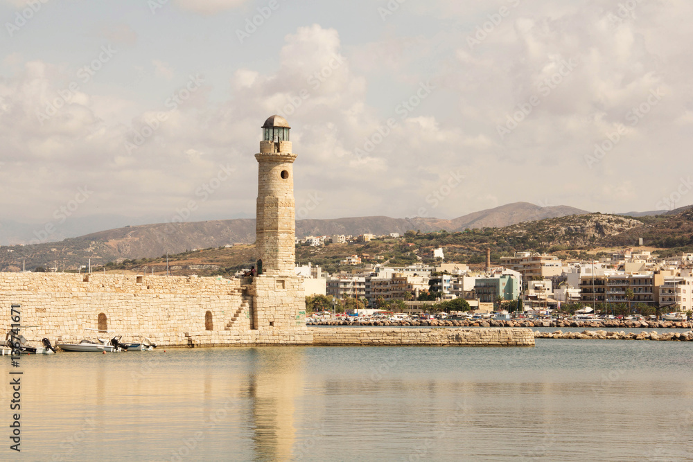 Old lighthouse at the Rethymno, Crete, Greece