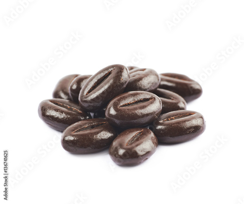 Pile of chocolate candies isolated