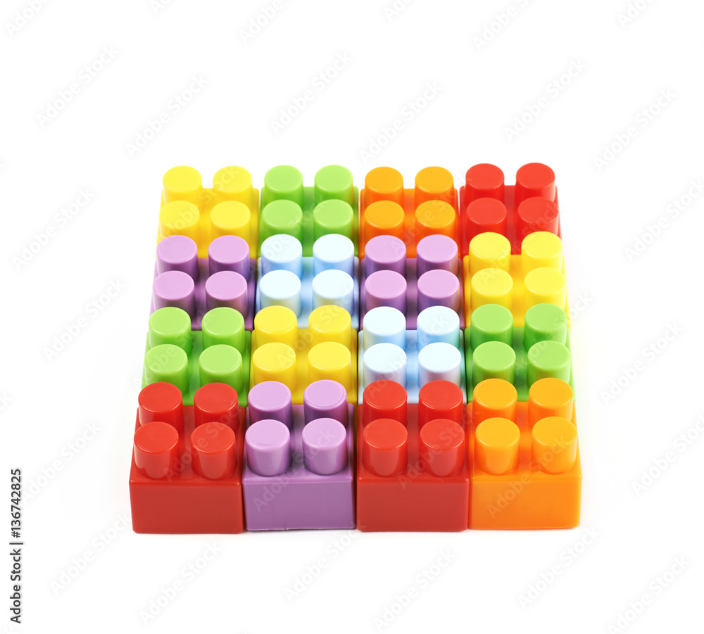 Square shape made of toy bricks Square shape made of toy bricks
