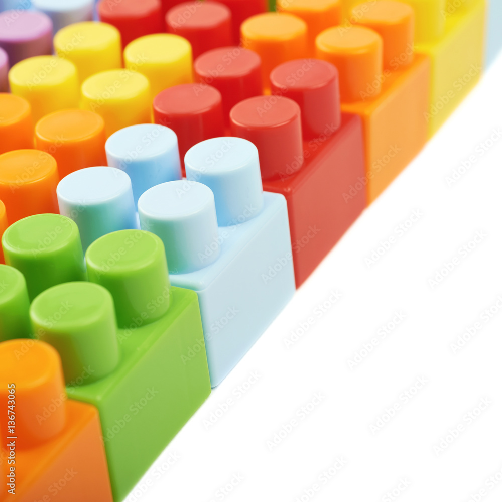 Surface covered with toy bricks Surface covered with toy bricks