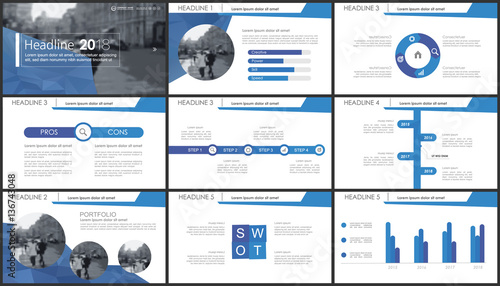 Elements for infographics and presentation templates.