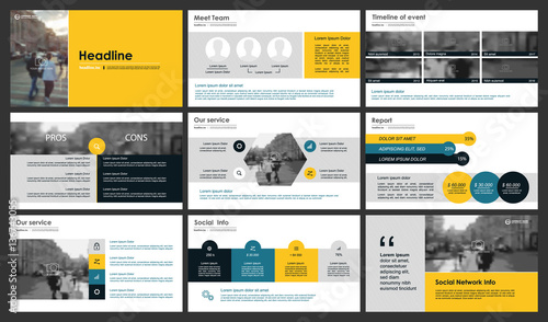 Elements for infographics and presentation templates.