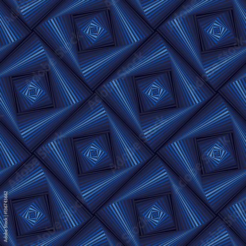 Seamless pattern with blue quadratic forms